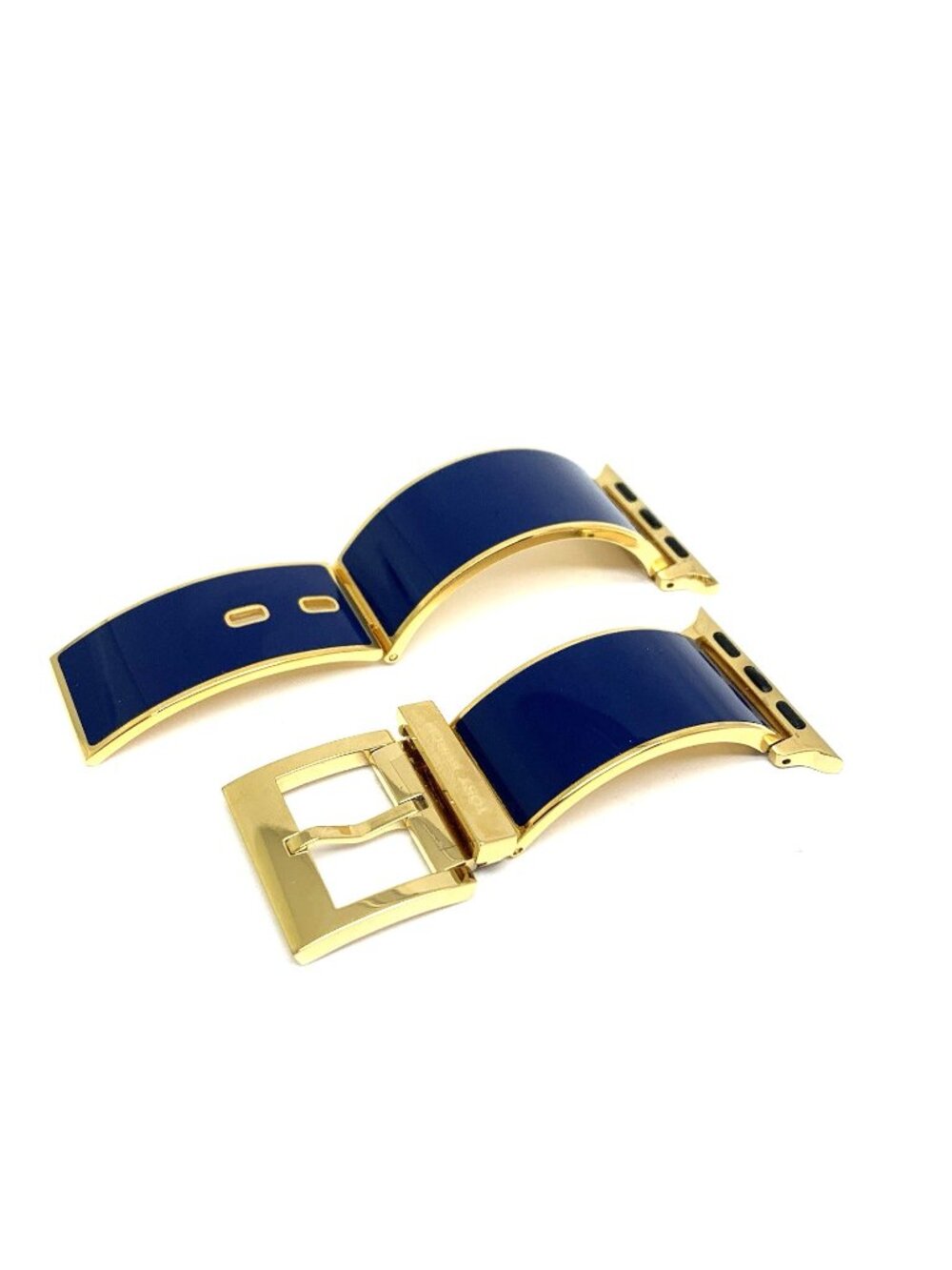 Tory Burch Women's Apple Watch Band Gold Blue Stainless Steel Bracelet TBS0049
